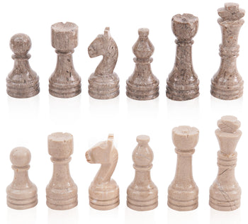 Marble Chess Pieces Oceanic and Verona Marble 3.5 Inch King Figures Handmade 32 Chess Figures - Suitable for 15-20 Inch Chess Game