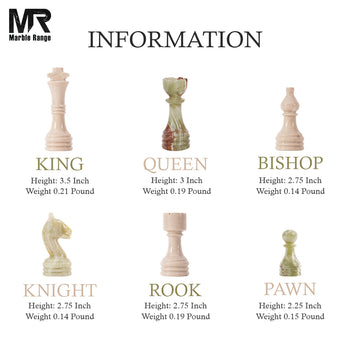 15" Marble Chess Set Verona and Green Chess Set with Storage Box for Travel Chess Set & Home Décor