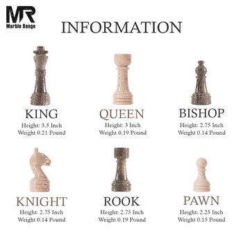 15" Marble Chess Set Oceanic and Verona Chess Set with Storage Box for Travel Chess Set & Home Décor