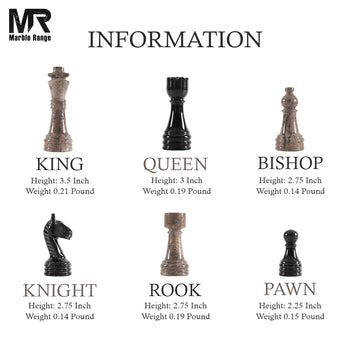 Marble Chess Set 15" Inches Oceanic & Black Handmade Chess Sets for Adults - Marble Board Game for Family with Storage Box & 2 Extra Queen, Ideal Travel Chess Set & Home Décor
