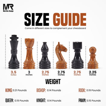 Marble Chess Pieces Black and Red Marble 3.5 Inch King Figures Handmade 32 Chess Figures - Suitable for 15-20 Inch Chess Game