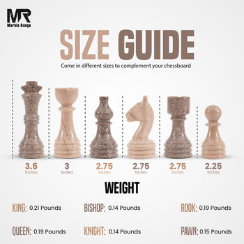 Marble Chess Pieces Oceanic and Verona Marble 3.5 Inch King Figures Handmade 32 Chess Figures - Suitable for 15-20 Inch Chess Game
