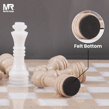 Marble Chess Pieces Verona and White Marble 3.5 Inch King Figures Handmade 32 Chess Figures - Suitable for 15-20 Inch Chess Game (Copy)