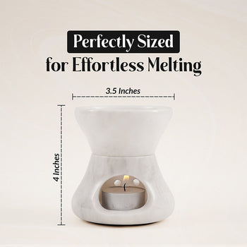 4" Marble Butter Warmer For Melting Chocolate & Seafood For Parties