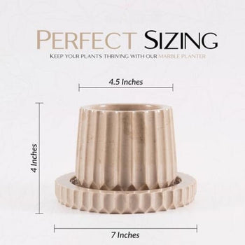 4" Marble Planters For Plant Pots -  Indoor Planter & Outdoor Planter