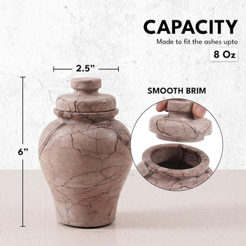 6" Cremation Urn Design A - Urns for Ashes for Adults