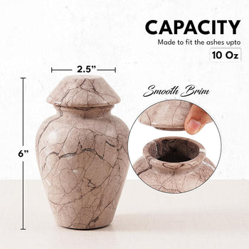 6" Cremation Urn Design D - Urns for Ashes for Adults