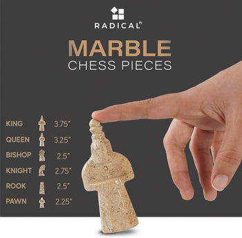 Black and Coral Antique 15 Inches  Premium Quality Marble Chess Set