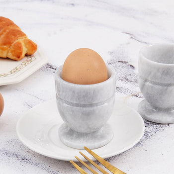 Egg Cups Set of 2 Natural Marble Egg Container