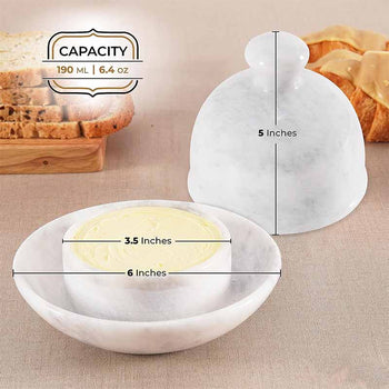 Fancy Marble Butter Dish - Butter Crock