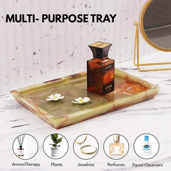 Fancy Natural Marble Rectangular Tray -  Serving Tray
