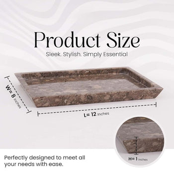 Fancy Natural Marble Rectangular Tray -  Serving Tray