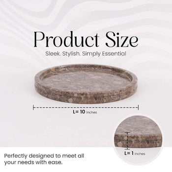 Fancy Natural Marble Round Tray - Serving Tray