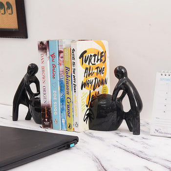 Man Pushing Marble  Bookends - Book Holder
