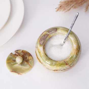 Marble Salt Cellar With Lid 4