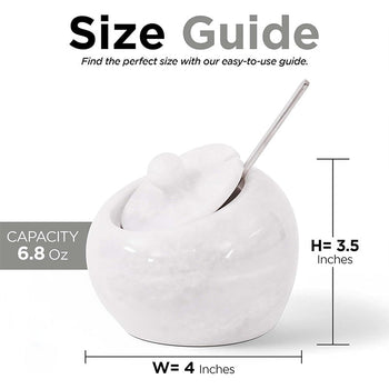 Marble Salt Cellar With Lid 4" Salt Containers for Countertop - Modern Stone Salt Holder, Spice Jar