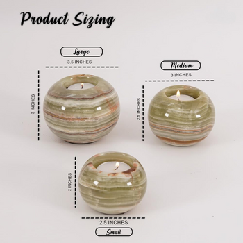 Radicaln Marble Tealight Candle Holder Set of 3 - Pillar Candle Holder