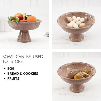 Fruit Bowl Natural Marble Home Décor Kitchen Organization Bowl