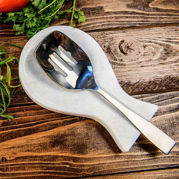 RADICALn Spoon Rest Natural Marble Spatula Fork Ladle Utensil Rest Keeper